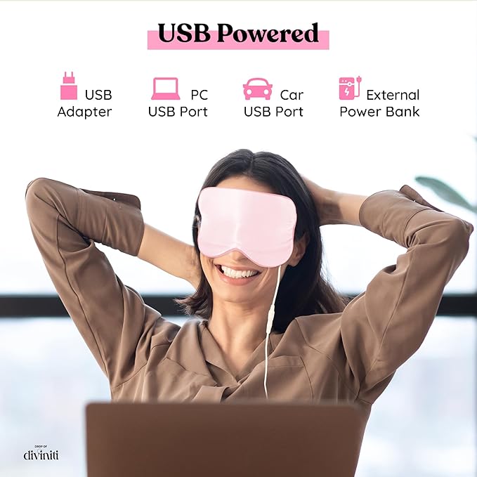 Heated Eye Mask for Dry Eye Relief - Stye Eye Treatment, Sinus Eyemask, Electric Eye Mask for Dry Eyes Moist Heat, Dry Eye Masks with Moist Heat Warming Compress Eye Mask - Warm Compress - DiviniTi