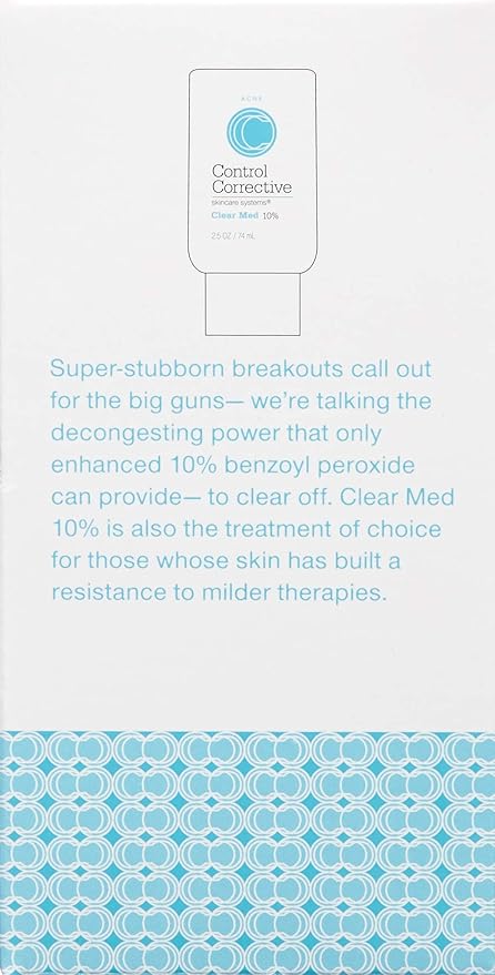 CONTROL CORRECTIVE Clear Med 10% Acne Treatment Lotion, 2.5 Oz - Helps Clear & Control Breakouts, Benzoyl Peroxide, 3% Sulfur To Improve Efficacy And Dry Up Blemishes