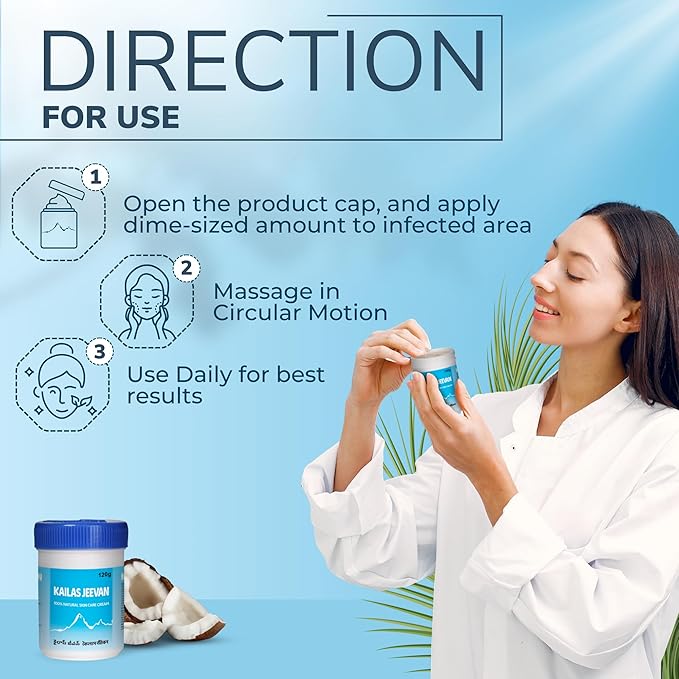 Kailas Jeevan Herbal & Natural Skincare Cream - 100% Natural Face Cream, Chemical-Free Cream, Skin Moisturizing Cream, Cracked Heels & Skin Soothing Cream, Skin Nourishing & Hydrating - 120g (3 Pack)