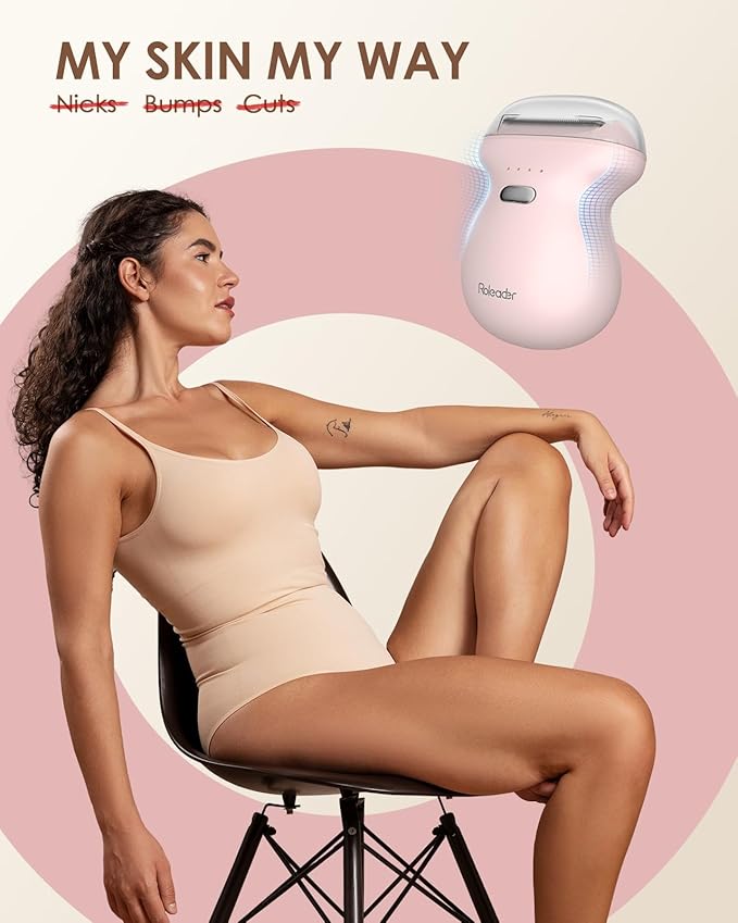 Mini Womens Electric Shaver Travel-Sized Body Hair Trimmer, Palm-Perfect Hair Removal Razor with LED Display, Waterproof Wet/Dry Use Type-C Charging, On-The-Go Pink
