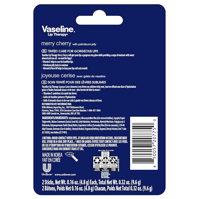 Vaseline Lip Therapy Stick Twin Pack – Merry Cherry Holiday Limited Edition (2-Pack)