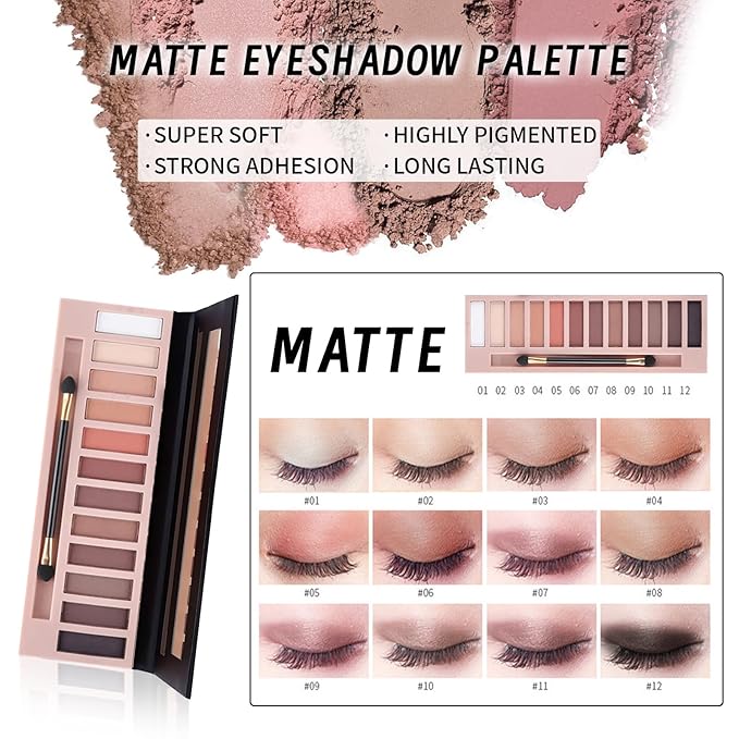 Face Primer, Makeup Brush and Sponges, Eyebrow Soap and Pencil, Mascara, Winged Eyeliner Stamp, cosmetic bag,Eyebrow Soap and Pencil, Mascara, Winged Eyeliner Stamp