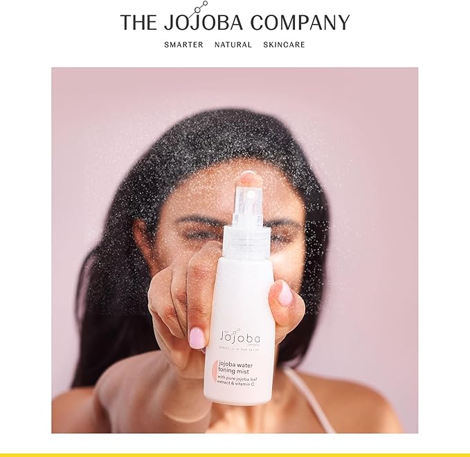 The Jojoba Company Water Toning Mist With Pure Jojoba Leaf Extract & Vitamin C - Hydrating, Toning & Firming - Antioxidant Protection - Reduces Pore Size - For Thirsty, Dehydrated & Dry Skin - 50ml