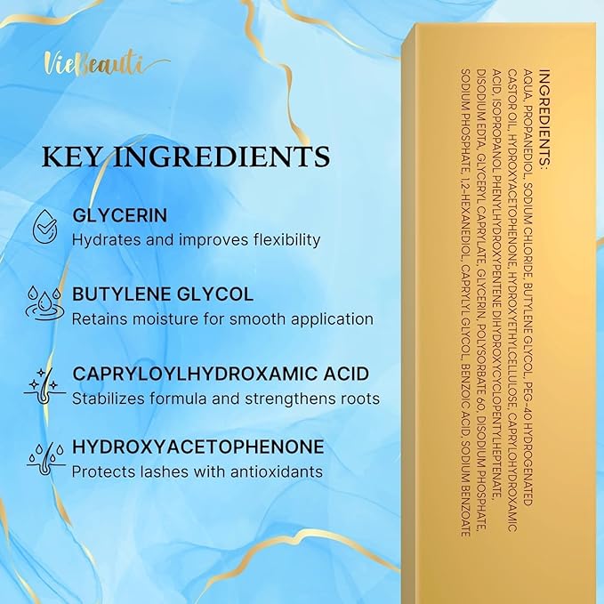 VieBeauti Lash Serum for Eyelash Growth: Eyelash Growth Serum with Advanced Formula to Boost Longer Fuller and Thicker Looking Lashes - Vegan & Cruelty-Free for Sensitive Eyes 5-Month Supply - 5 ML