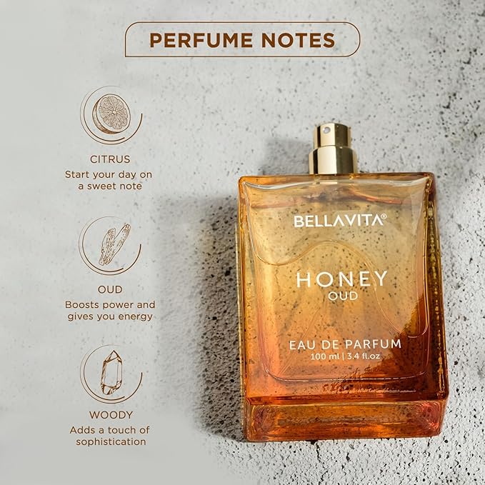 Honey Oud Eau de Parfum (3.4 fl. oz.) | Patchouli, Vanilla, Bergamot, Floral & Spicy + Made with Clean & Vegan Essentials Oils + Cruelty Free | Long-Lasting Unisex Fragrance