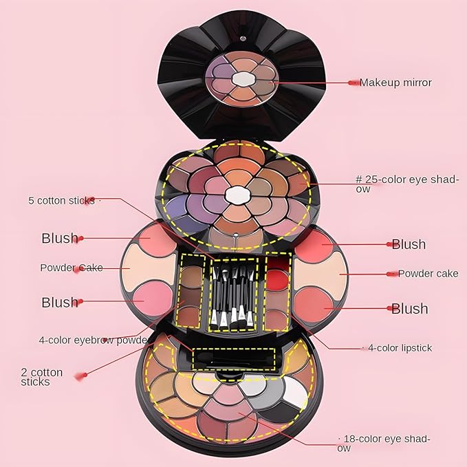 57 Colors Makeup Set (Type N) for Valentines Day Gifts, Professional Makeup Kit for Women Full Kit, High Pigmented Eyeshadow Palette for Beginners, Make up Gifts for Girls and Kids