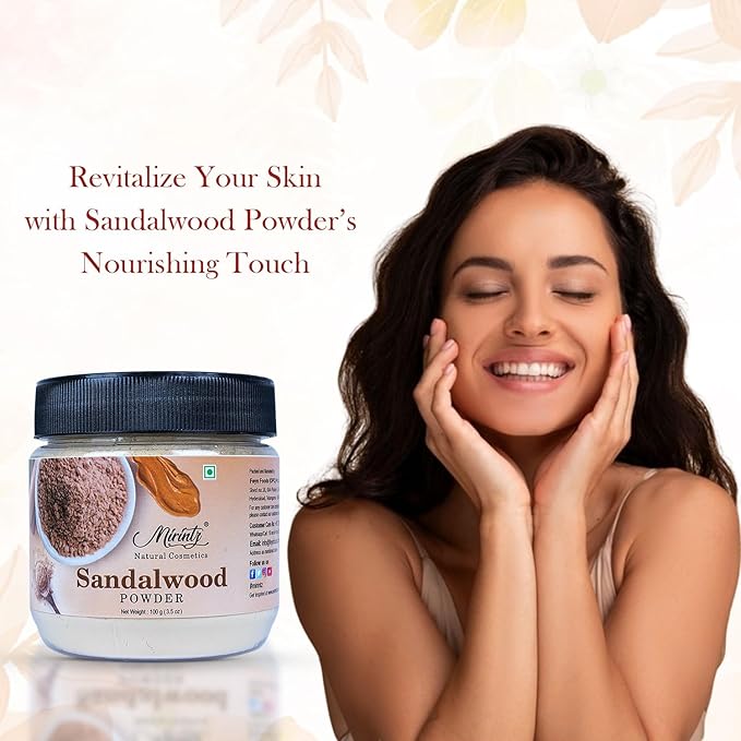 100% Natural Sandalwood Powder | (3.5 Oz) Chandan Powder for Women & Men | Herbal Sandalwood Powder for Face & Skin | Ayurvedic Face Pack for Glowing Skin, Tan Removal Mask & Natural Face Pack