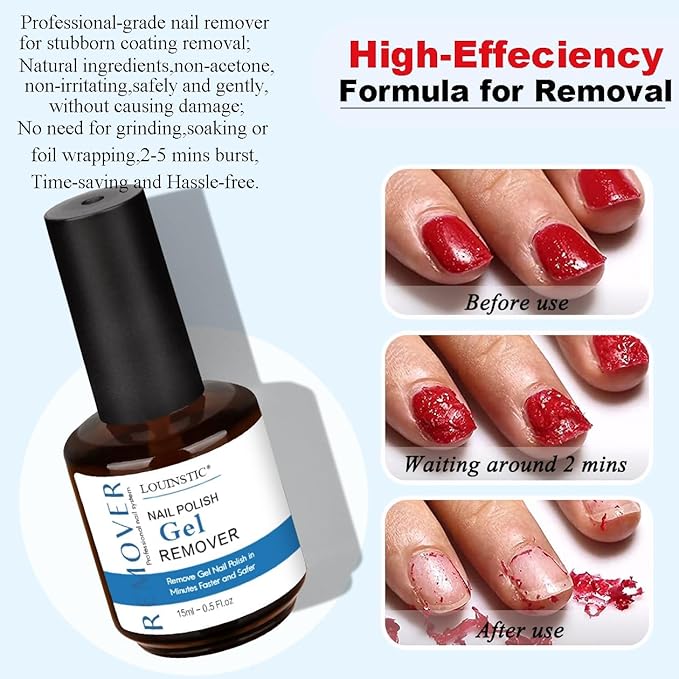 Gel Nail Polish Remover – Fast, No Soak & No Foils, Safe for Natural Nails, Healthy, Low Odor, Quick Gel Removal in 2-5 Minutes – For Nail Polish & Nail Art, At-Home Manicure Solution