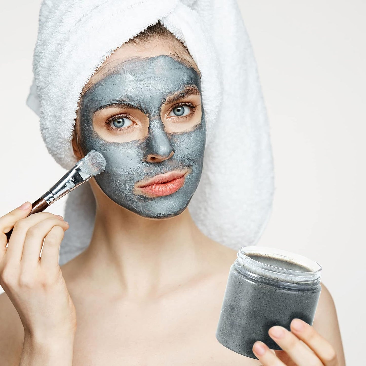 Eternal Moment 36 Pack 6 OZ Plastic Jars Round Clear Cosmetic Container Jars with White Lids, Perfect for Lotion, Slime,Cream, Ointments, Makeup, Eye Shadow, Samples, Pot, Travel Storage