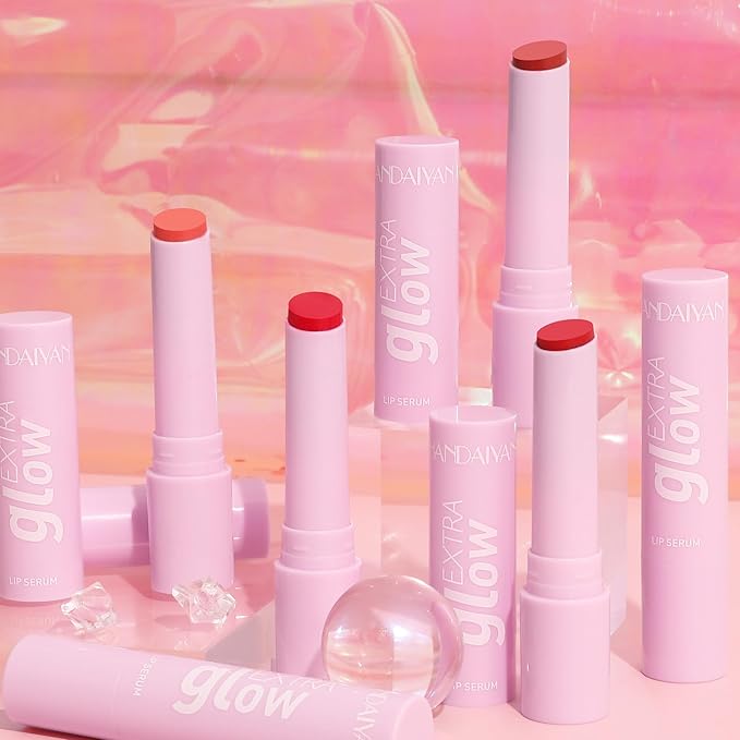 MUESCHER Glow Lip Balm Plumping Moisturizing Lip Balm For Dry Cracked Lips, Moisturizer Nourishing Lip Balm Lip Care Vegan Tinted Lip Balm, Dewy Glassy Lip Balm Shine Lips Plumper Jelly Lipstick(05#)