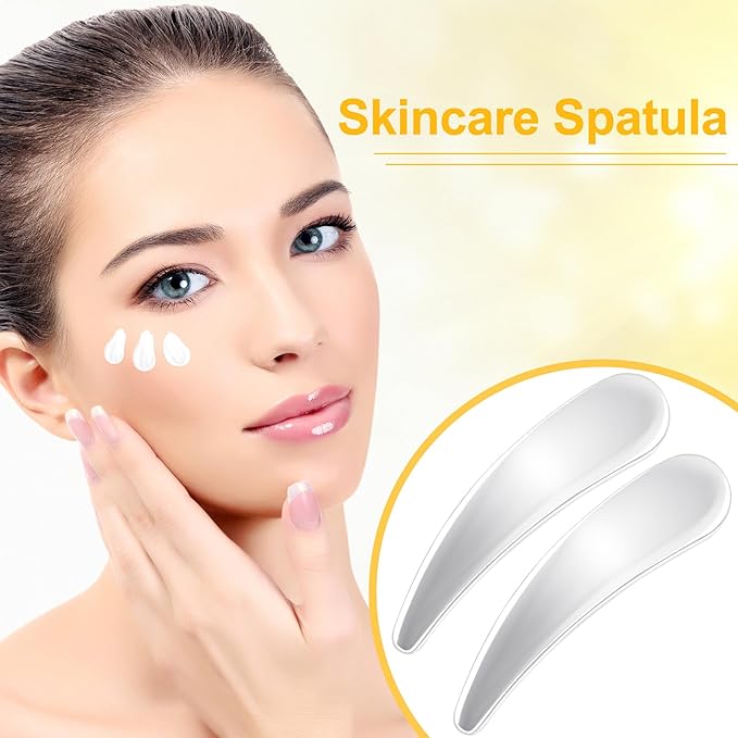 5pcs Mini Metal Cosmetic Makeup Skincare Cream Spatulas Scoop, Cosmetics Spoon Beauty Accessories for Mixing and Sampling Makeup Tools