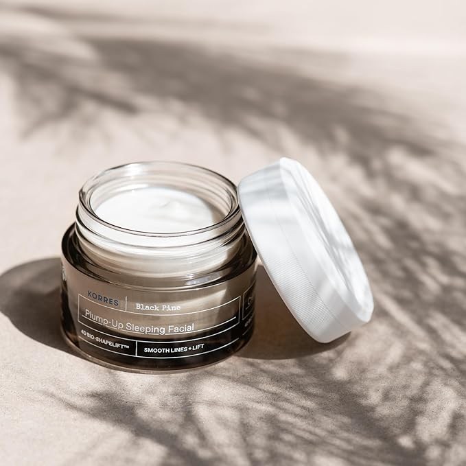 KORRES Black Pine 4D Bio-ShapeLift Plumping Night Cream, Firming Face Moisturizer for Women & Men, Overnight Hydration Cream for Smoother-Looking Skin, Vegan Skincare, Dermatologist-Tested, 1.35 Fl Oz