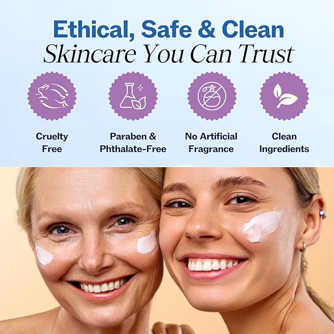 LilyAna Naturals Retinol Cream - Anti-Aging Moisturizer for Face & Neck, Made in USA, Wrinkle Reduction - 1.7oz, 2 Pack