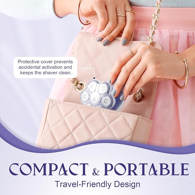 7D Electric Razor for Women: Fast & Painless Full-Body Shaver for Legs & Face – Waterproof Hair Remover with Light & Travel Cover – Wet/Dry Use, Smooth Close Shave, Birthday Mother’s Gift