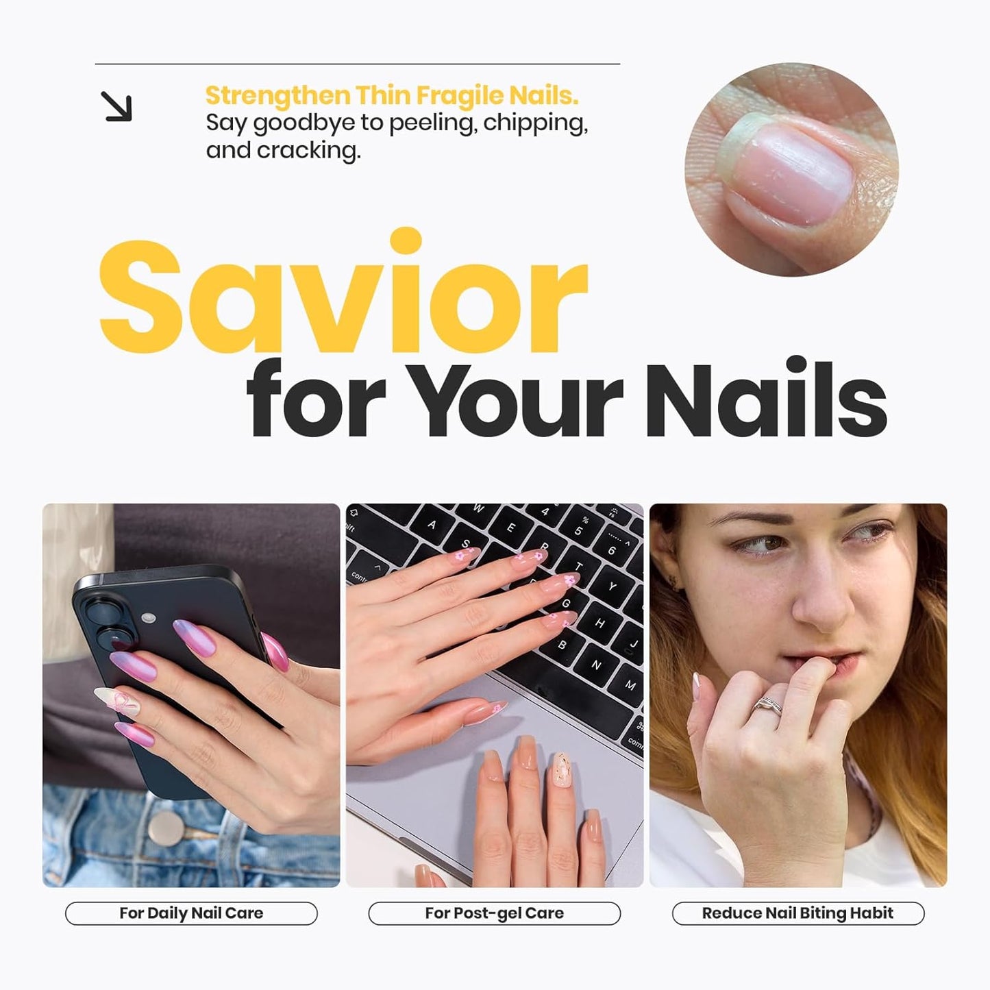 Beetles 2 in 1 Base & Top Coat Nail Polish, Clear Nail Polish Fast Drying & Natural Nail Strengthen, Glossy Effect for Nail DIY Salon at Home Gifts for Women