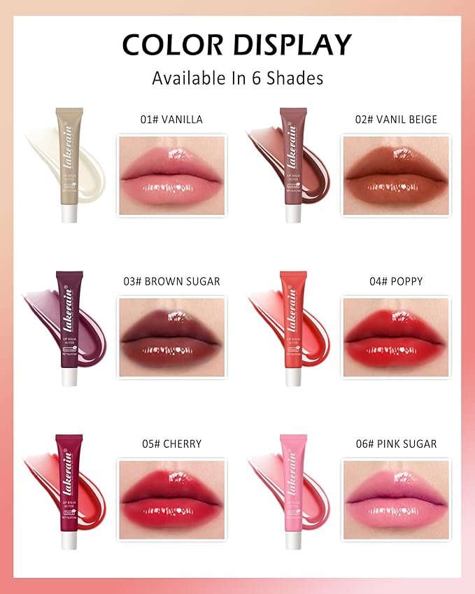 Lip Butter Balm Vanilla,Hydrating Tinted Butter Lip Gloss,Clear Lip Mask Lip Care Moisturizer,Glossier Lip Treatment Balm,Non-Sticky Jelly Glow Reviver Fat Lip Oil Lipgloss,Makeup Gift for Women-01