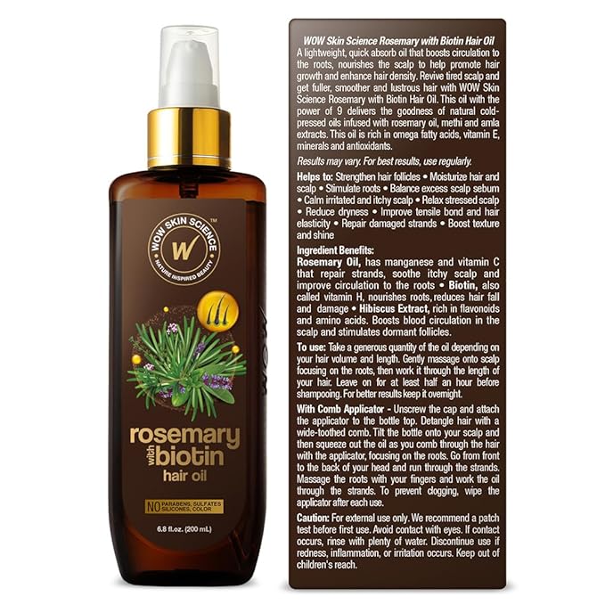 WOW Skin Science Rosemary with Biotin Hair Oil 6.8 oz