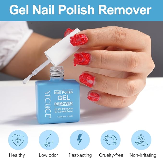 Gel Nail Polish Remover, Gel Polish Remover for Nails, No Need for Foil, Quick & Easy Polish Remover In 3-5 Minutes, No Need Soaking Or Wrapping-15ml