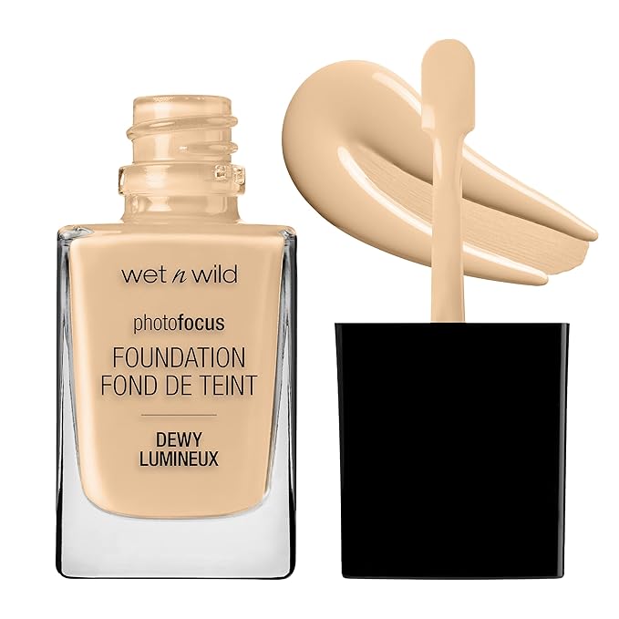wet n wild Photo Focus Dewy Foundation Golden Beige & Soft Beige Foundation Makeup Bundle