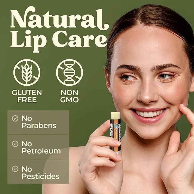 SPF Lip Balm 4-Pack by Earth's Daughter - Lip Sunscreen, SPF 15, Organic Ingredients, Coconut Flavor, Beeswax, Coconut Oil, Vitamin E - Hypoallergenic, Paraben Free, Gluten Free, New