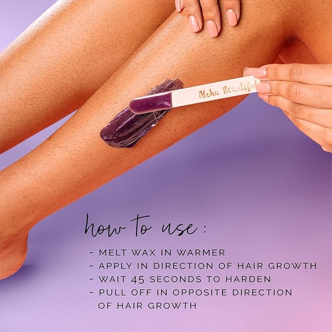 KoluaWax Hard Wax Beads for Hair Removal – Coarse Hair Formula – Face, Brazilian, Underarms, Back Chest, Bikini Waxing – Lavender Bliss, 1lb Refill for Wax Warmers & 10 Large Applicator Sticks, 2 Pack