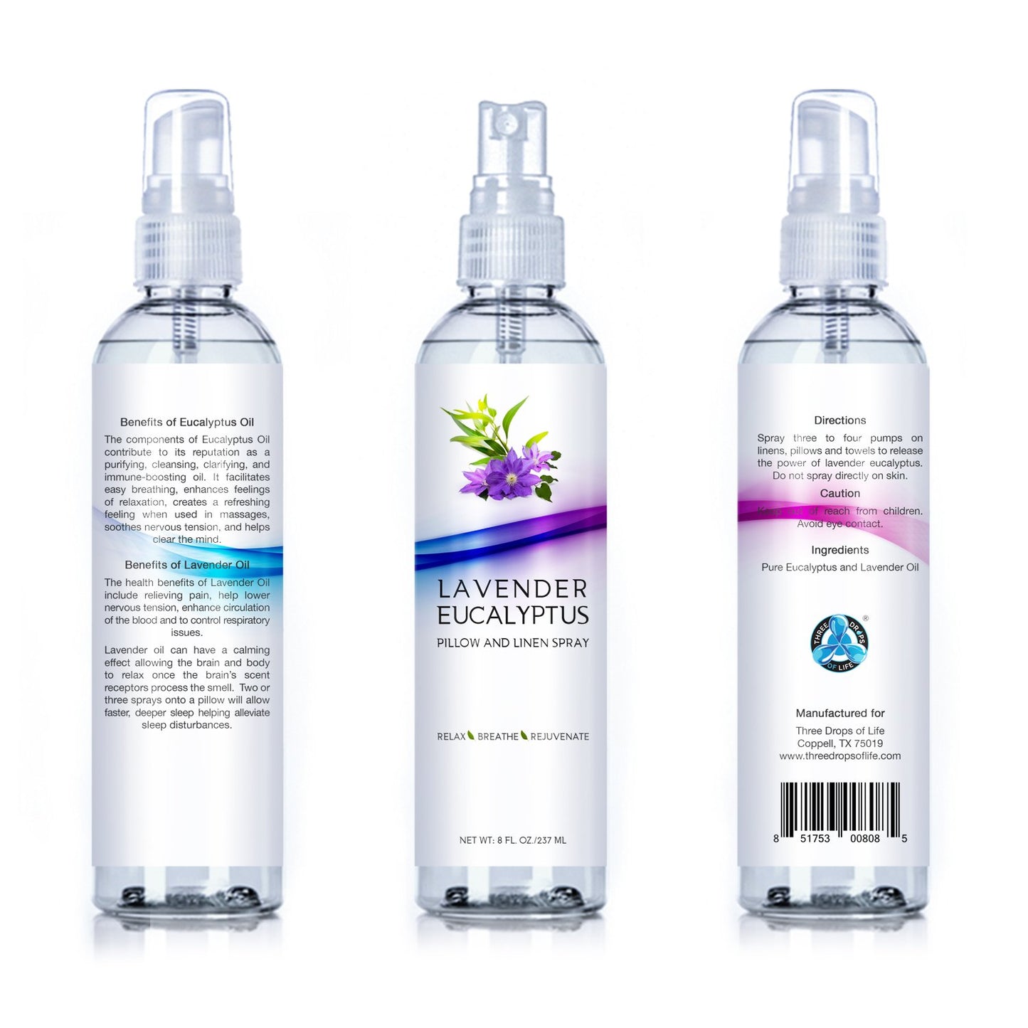 Natural Lavender Eucalyptus Pillow Mist and Linen Spray, Best Home Spray to Relax The Mind, Sleep Patterns and Body, Strong Lavender Room Spray (Lavender Eucalyptus, 8oz)