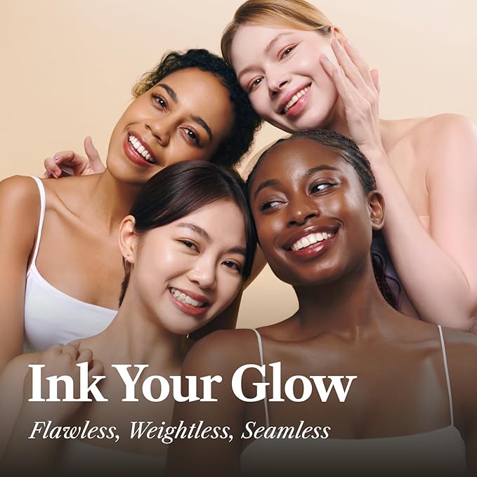 THE FACE SHOP Ink Lasting Liquid Foundation, Full Coverage, 72‑Hour Wear Semi‑Matte Finish, Makeup with Bakuchiol, W210 Warm Sand, 0.84 Fl. Oz.