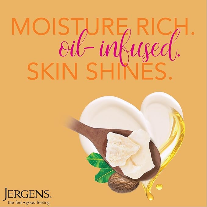 Jergens Shea Butter Hand and Body Lotion, Deep Conditioning Moisturizer, 3X More Radiant Skin, with Pure Shea Butter, Dermatologist Tested, 3 oz, 8 pack