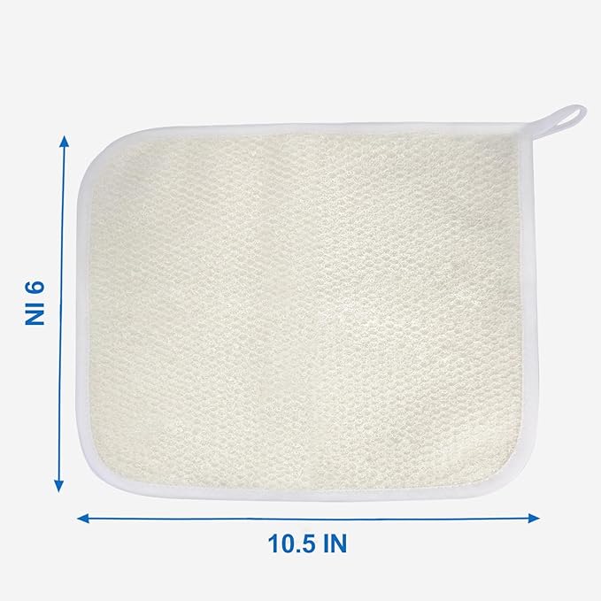 Exfoliating Washcloth (3 Pack), Shower Cloth for Body and Face Exfoliator Scrubber, Two Sides Exfoliate Shower Rag Wash Cloths Nylon Cotton Loofah Sponge Scrub Towel estropajos para el cuerpo
