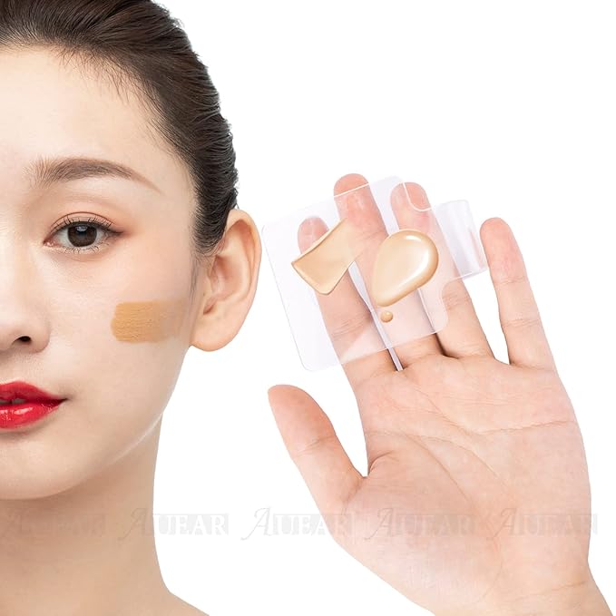 AUEAR, 3 Pack Professional Makeup Hand-held Palette Makeup Mixing Tray Clear Acrylic Nail Art Manicure or Foundation Eye Shadow Cremes Powders and Cosmetics