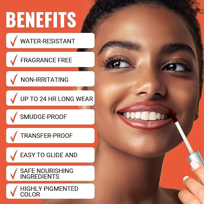 2pcs Lip Stain Peel Off - Lip Liner Stain Long Lasting Waterproof,2-in-1 Lip Liner with Tweezer Nude Matte,Non-Stick Cup,Highly Pigmented,Natural Finish,Stay On All Day,Perfect for Gift (Nude+Cocoa)