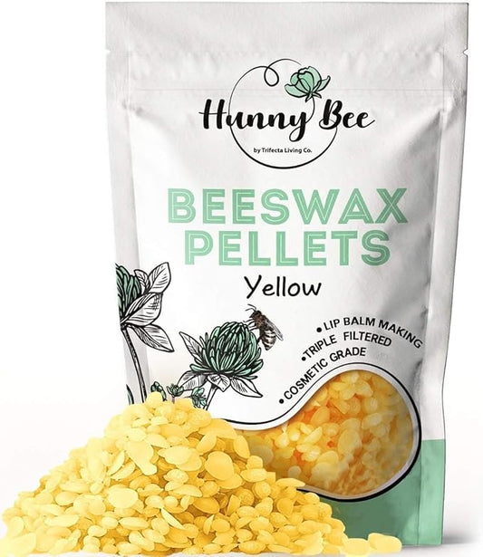 Trifecta Living Co.'s Beeswax Pellets - 100% Pure Bees Wax Perfect for DIY Candles, Skincare, and More! Discover The Creative Possibilities with Our Versatile, Pure Beeswax Pellets, (Yellow, 1lb)