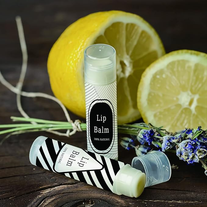 CRASPIRE Lip Balm Labels 80pcs Homemade Lip Balm Labels 2” Clear Lip Balm Labels for Tubes Printable Waterproof Lip Balm Stickers Labels for Lip Balm Handcream Candle Container(Geometry)