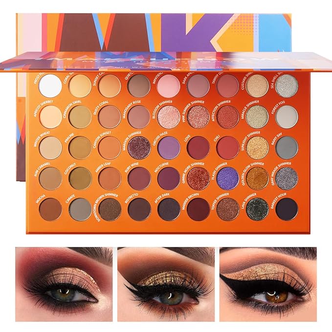 45 Shades Eyeshadow Palette, Highly Pigmented Neutral Tones Collection Makeup Palette, Matte Shimmer Metallic Glitter Eye Shadow For Long Lasting Eye Make Up