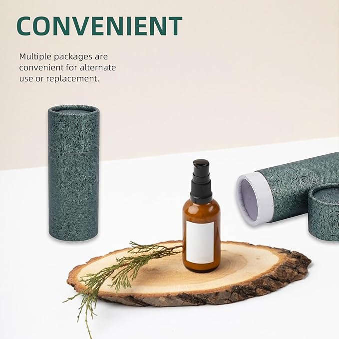 NICENEEDED 10 Pcs Empty Kraft Paper Jar, 30ml Cardboard Boxes, Essential Oil Bottle Packaging Box Round Paper Cardboard Case Gift Tube Container for Pencils Tea Caddy Coffee Cosmetic Crafts