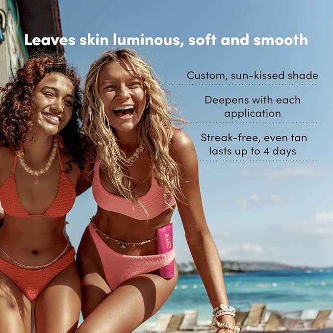 Coco & Eve Sun-kissed Gradual Tanning Lotion - Natural Sunless Moisturizing Tanner with 72H Hydration & Streak-Free, Buildable Glow. Skincare-Infused with Antioxidants and Hyaluronic Acid (6.76 fl oz)