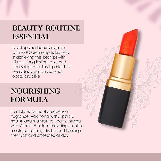 Vera Moore Cosmetics Soft Creme Lipstick - with Maximum Hydration & Moisture, Long Lasting Light Weight Opaque Color & Staying Power - Won't Feather or Fade - Fragrance & Paraben Free (Diva Orange)