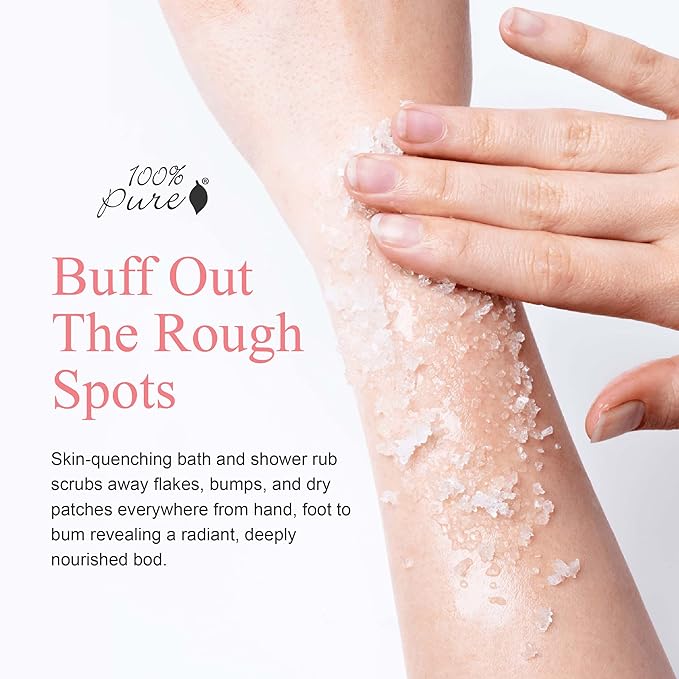 100% PURE Honey Almond Body Scrub Exfoliating Deep Clean with Sea Salts & Nourishing Oils - Natural Deeply Moisturizing Skincare - Vibrant Radiant Skin Restore & Pore Cleanse - Vegan - 10oz