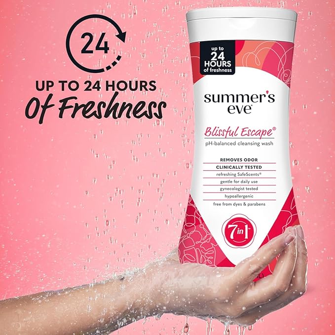 Summer's Eve Whole Body Deodorant Cream, Blissful Escape, 3 fl oz + Summer's Eve Blissful Escape Daily Refreshing All Over Feminine Body Wash, Removes Odor, Feminine Wash pH Balanced, 15 fl oz