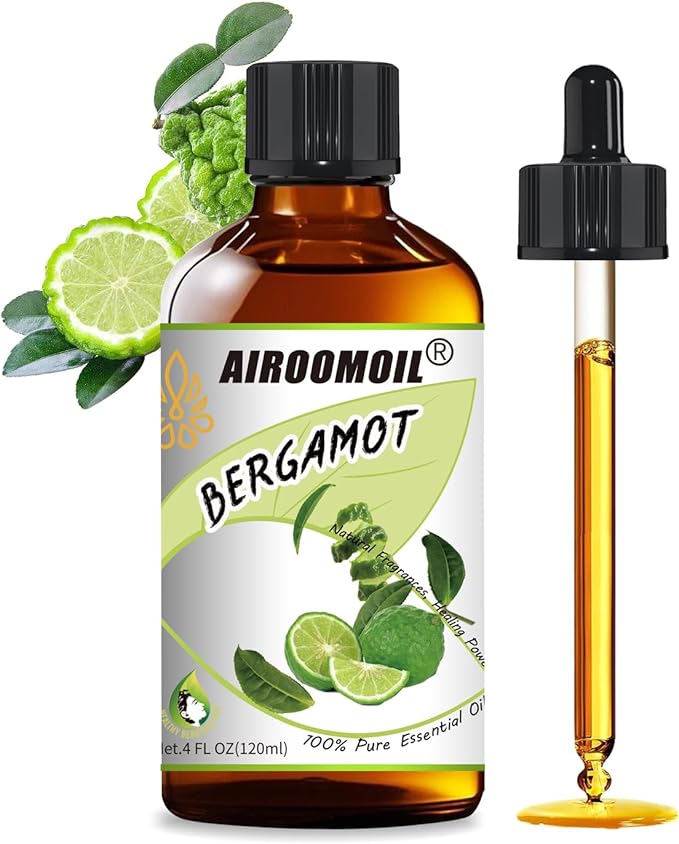Bergamot Essential Oil Pure Citrus Oils Aromatherapy for Natural Reed Diffuser & Soap Making Fall Scents Room Spray Skin 4 Fl Oz