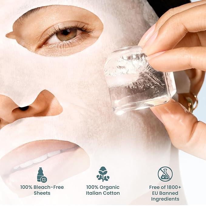 Snow Fox Arctic Breeze Rescue Sheet Mask with Peppermint & Aloe Vera – Cooling Face Mask to Calm & Revitalize Skin and Refresh after Travel – Hydrating Facial Skin Care for all Types – 1 Pack