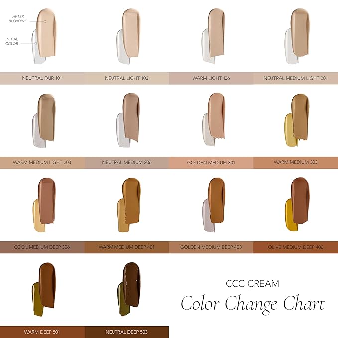 CLE Cosmetics CCC Cream (Olive Medium Deep 406 / SPF 50) - Color Correcting CC Cream with Sunscreen - Lightweight, Hydrating, Light to Medium Coverage Foundation - BB & CC Hybrid - 1 fl oz