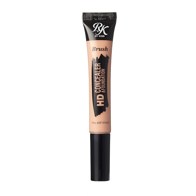 Ruby Kisses HD Concealer & Foundation Brush Flawless Full Coverage Face Makeup Lightweight Highlighter Long Lasting Under Eye Conceals Contour Corrector (Nude)