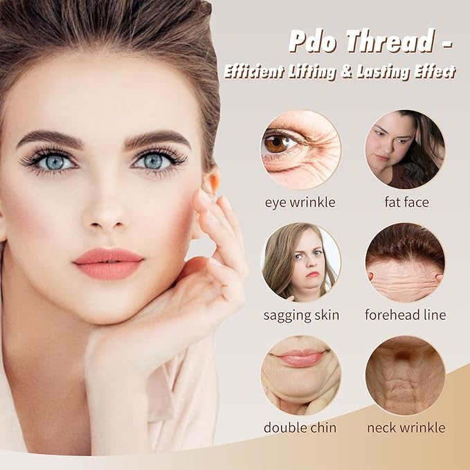 elves Pdo Threads for Eyes Lift Mono Type 30g38mm Pdo Lifting Thread for Fox Eye 40pcs Pdo Threads for Face Lift with Blunt Tips Smooting Eye Wrinkles Improves Skin's Firmness and Elasticity