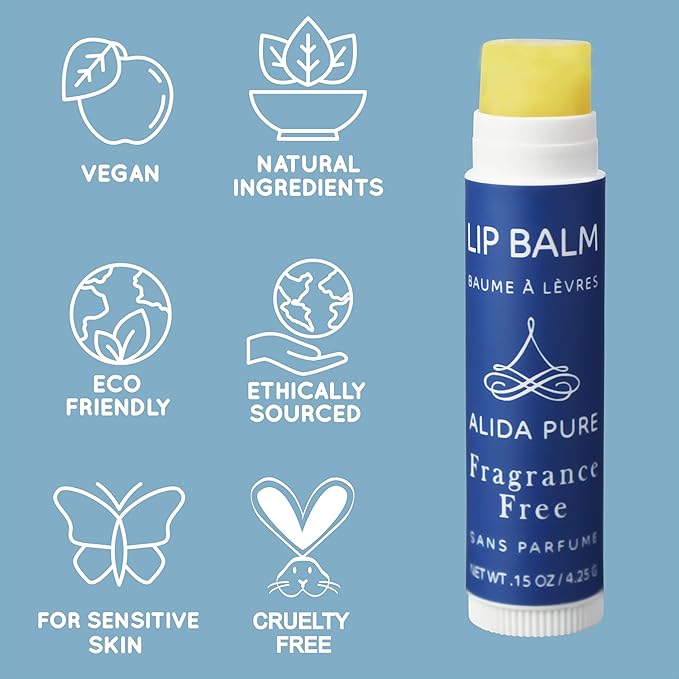 Melody Lip Balm Collection, Vegan Lip Balm Set, Beeswax Free, with Avocado Oil, Organic Jojoba Oil, and Vitamin E, Natural Moisturizer for Dry, Chapped Lips, 5 Tube Set