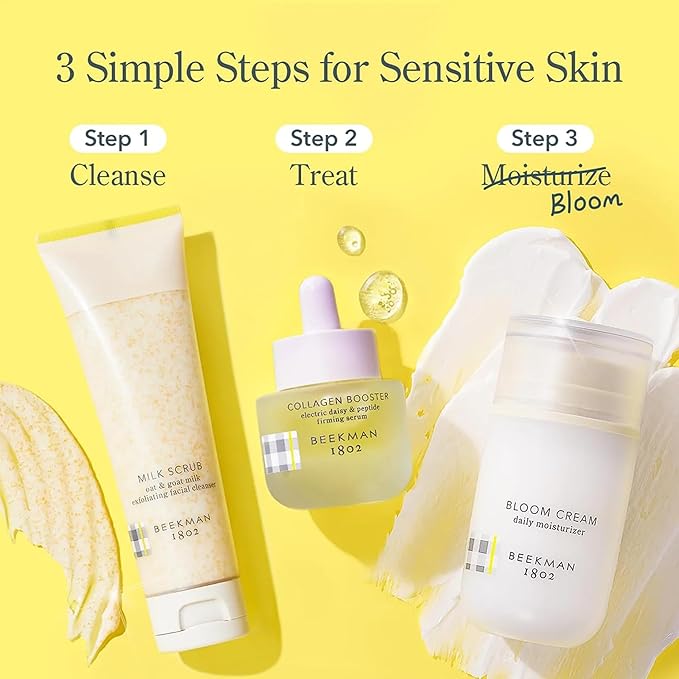 Beekman 1802 Oat + Goat Milk Exfoliating Face Scrub - Gentle Cleansing With Jojoba Bead Facial Exfoliator - Travel Friendly Sensitive Skin Face Cleanser - Fragrance Free