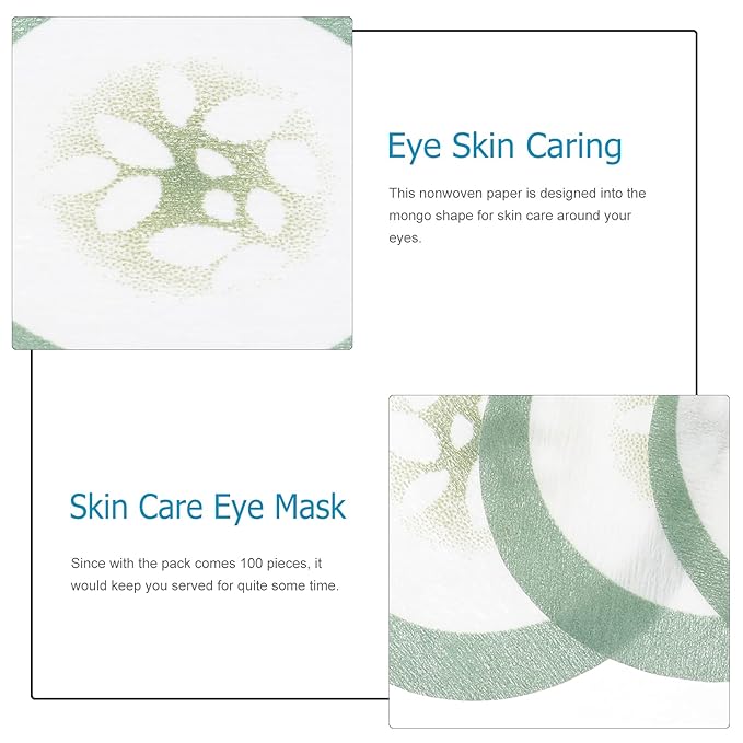 100pcs Under Eye Pads Disposable Cucumber Print Non-Woven Eye Patches Eyelash Pad DIY Eye Care Tool for Home Travel and Salon
