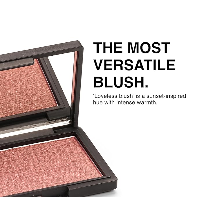 Makeup Powder Blusher - "Loveless" - 4g / 0.141 oz - Full Coverage, Natural Blush - Soft, Buildable Pink, Coral, Peach & Golden Hues - Matte & Shimmering Shades Gives Cheeks a Radiant Glow