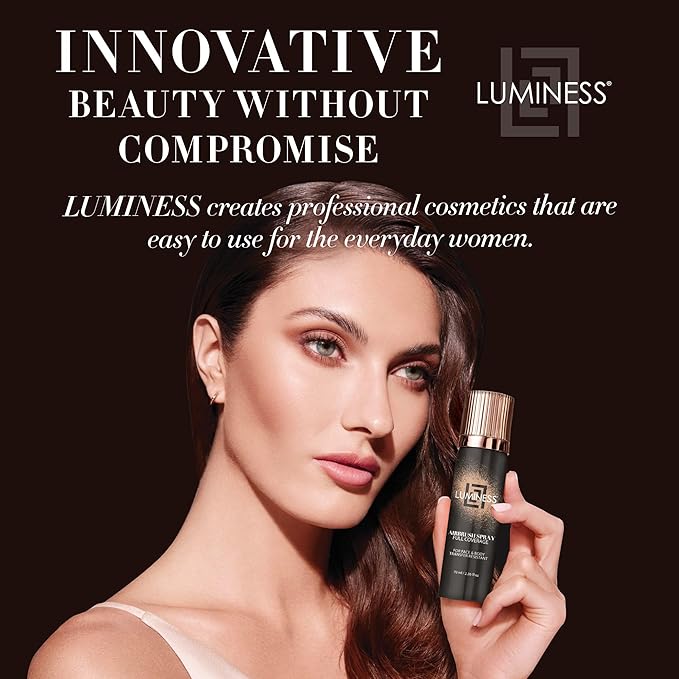 LUMINESS Professional-Grade L500 Buffing Makeup Brush - Angled Make Up Air Brush for Airbrush Spray Foundation - Face Brush for Seamless Buffing & Blending Application, Natural-Looking Finish