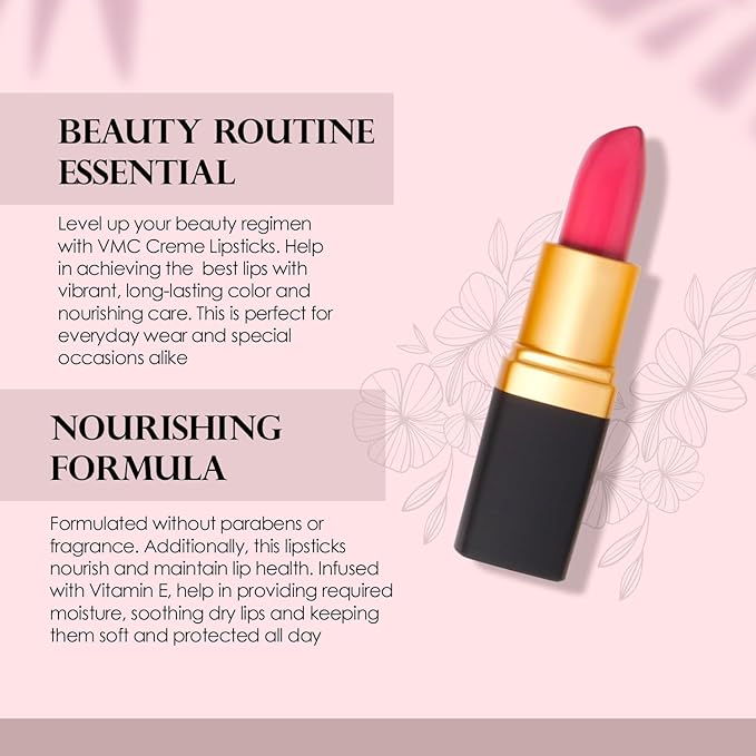 Vera Moore Creme Lipstick, Long Lasting, Lightweight, Moisturizing Opaque Color with Staying Power, Fragrance, and Paraben Free Cosmetics Soft Lipstick (Yes)